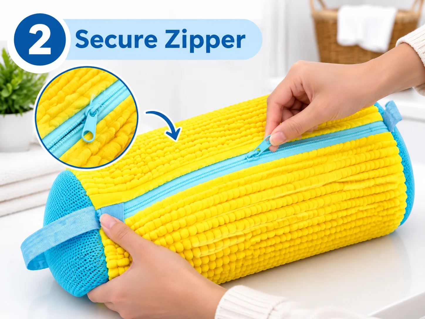 Step two: securing both LunaXia bag zippers